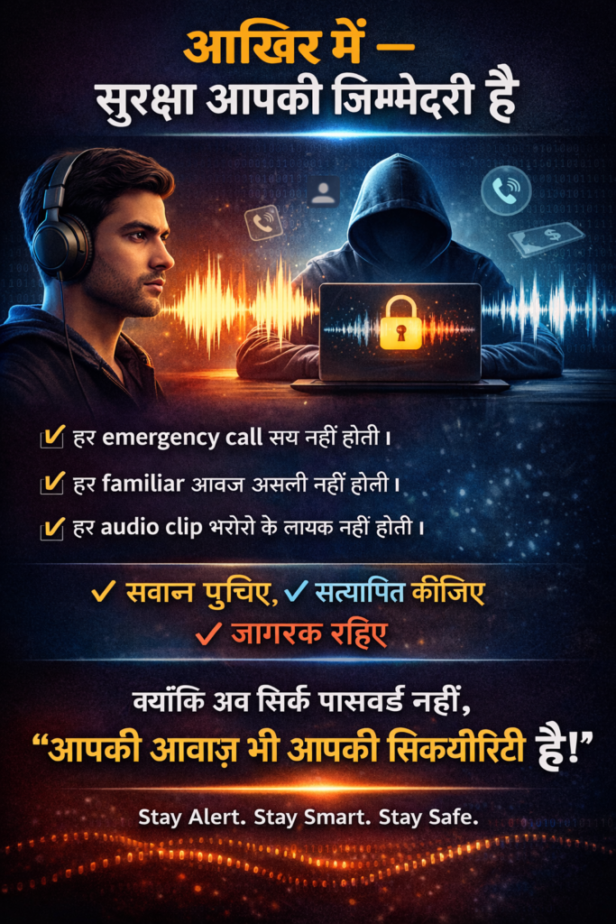 आपकी आवाज भी अब सुरक्षित नहीं! Voice Cloning और AI Voice Scam की पूरी सच्चाई 2 आपकी आवाज भी अब सुरक्षित नहीं AI चुरा सकता है आपकी पहचान पलभर में बना देगा आपकी हूबहू कॉपी 1