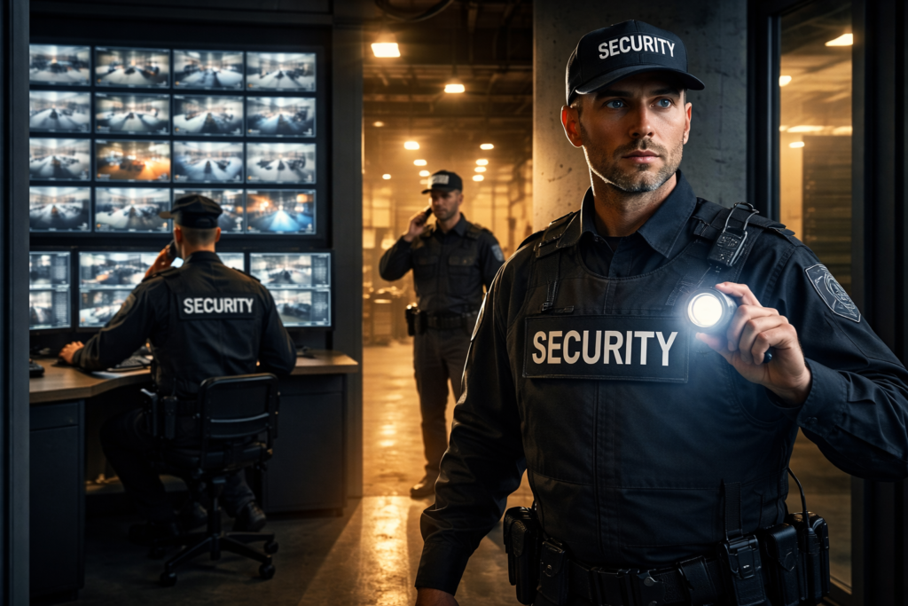 Physical Security System 3 सुरक्षा गार्ड और मानव निगरानी
